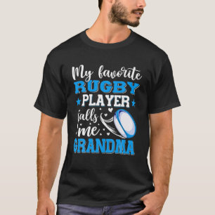 Camiseta Meu jogador de râguebi favorito me chama de vovó m
