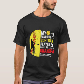 Camiseta Meu Jogador de Softball Favorito Avô Softball Gran