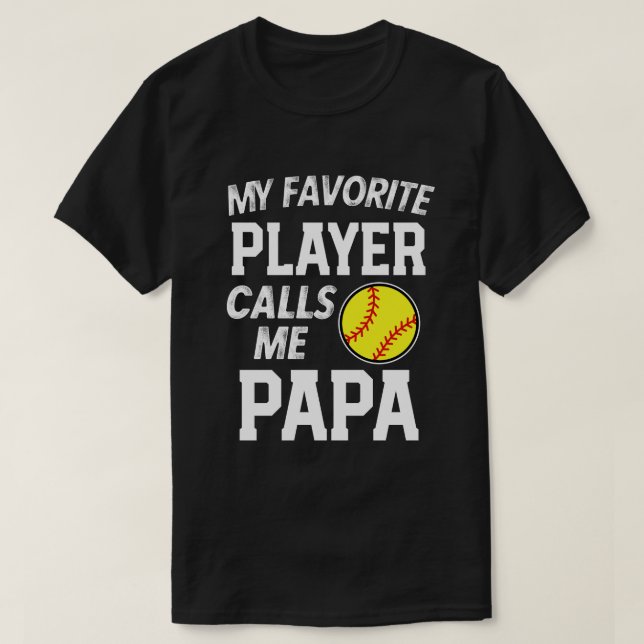 Camiseta Meu jogador de softball favorito chama-me presente (Frente do Design)