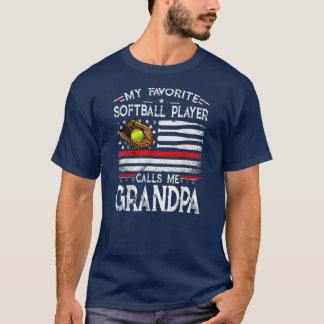 Camiseta Meu Jogador De Softball Favorito Me Chama Avô