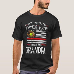 Camiseta Meu Jogador De Softball Favorito Me Chama De Avô A