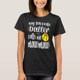 Camiseta Meu Jogador De Softball Favorito Me Chama De Avô M