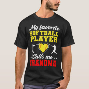 Camiseta Meu Jogador De Softball Favorito Me Chama De Avó M