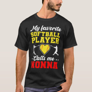 Camiseta Meu Jogador de Softball Favorito Me Chama De Mãe N
