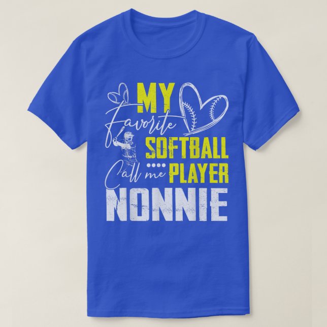 Camiseta Meu Jogador De Softball Favorito Me Chama De Nonni (Frente do Design)