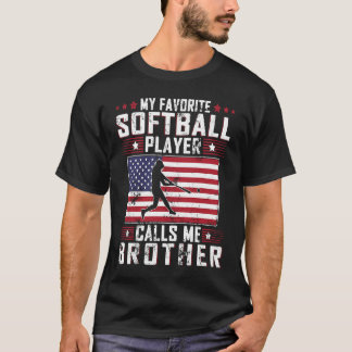 Camiseta Meu Jogador De Softball Favorito Me Chama De Pai I