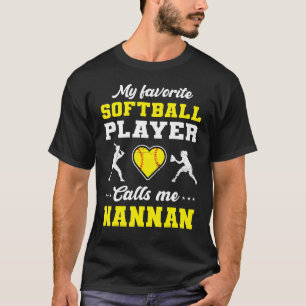 Camiseta Meu Jogador De Softball Favorito Me Chama Mãe Nann