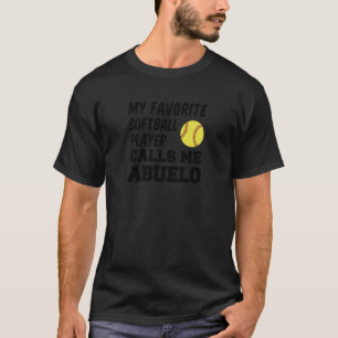 Camiseta Meu Jogador de Softbol Favorito Me Chama de Abuelo