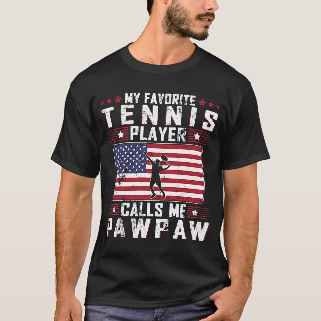 Camiseta Meu Jogador De Tênis favorito Me Chama De Pawpaw P (Frente)