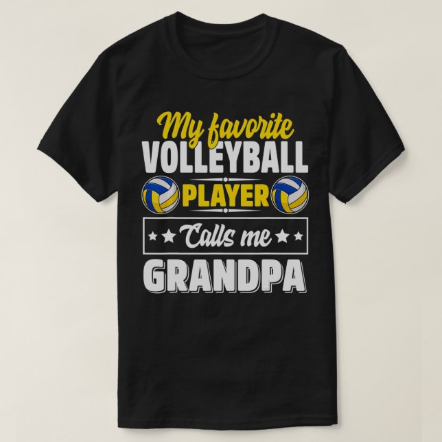 Camiseta Meu Jogador De Voleibol Favorito Me Chama De Vovô  (Frente do Design)