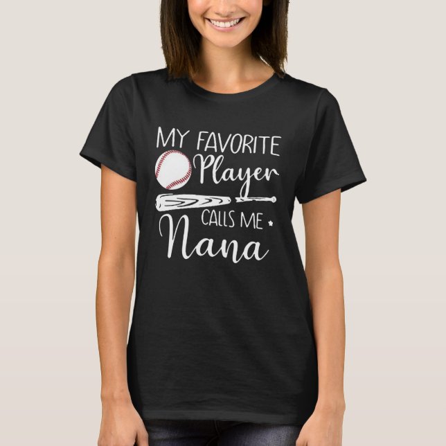 Camiseta Meu Jogador Favorito Me Chama De Nana Baseball (Frente)
