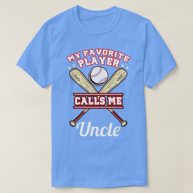 Camiseta Meu Jogador Favorito Me Chama De Tio Baseball (Frente do Design)