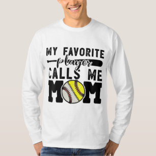 Camiseta Meu Jogador Favorito Me Chama Mãe De Softball De B