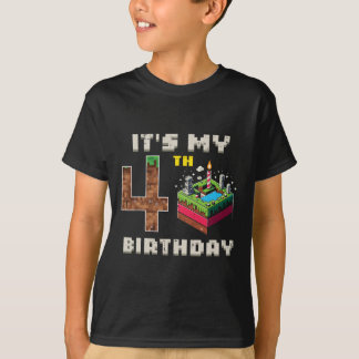 Camiseta Meu Jogo de Pixel de Aniversário de 5 Anos para Bo