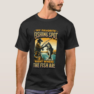 Camiseta MEU LOCAL DE PESCA FAVORITO. Retro, pescador