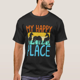 Camiseta Meu Lugar Feliz, Cavalgada, Equestre Para Homens M