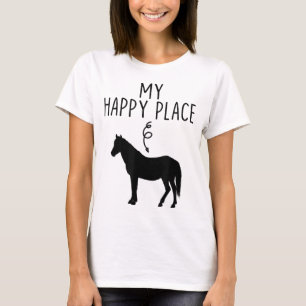 Camiseta Meu Lugar Feliz O Sobrenome De Cavalo Presente O C