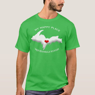 Camiseta Meu Lugar Feliz Península Superior Michigan Yooper