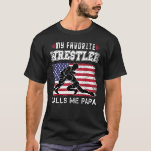 Camiseta Meu Lutador Favorito Me Chama de Papa Cool EUA Ame