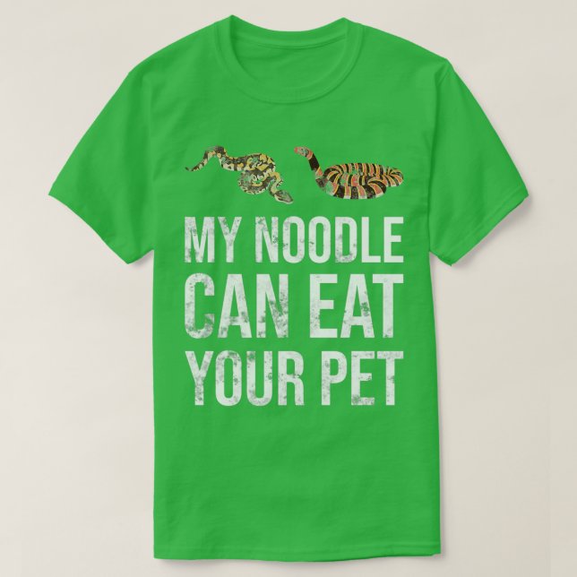 Camiseta Meu macarrão pode comer seu píton Cobra Pet (Frente do Design)