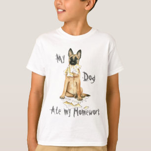 Camiseta Meu Malinois Comeu Meu Trabalho De Casa