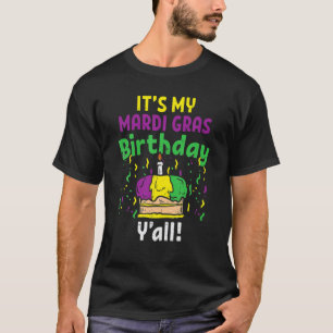 Camiseta Meu Mardi Gras Aniversário Y King Cake Party Carni