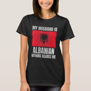 Camiseta Meu marido é albanês Bandeira para esposa Albânia