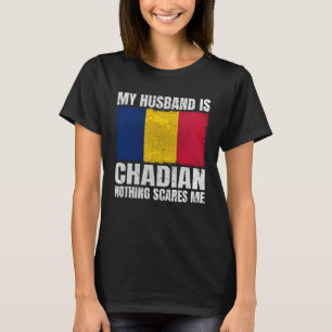 Camiseta Meu marido é o chadiano de bandeira para a mulher 