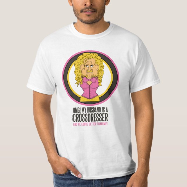 Camiseta Meu marido é um desenho engraçado (Frente)