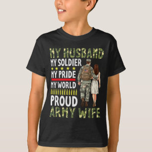 Camiseta Meu marido meu soldado meu orgulho meu mundo orgul