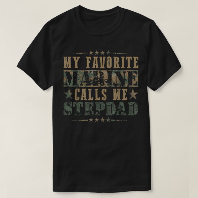 Camiseta Meu Marinho Favorito Me Chama Stepdad, Veterano (Frente do Design)