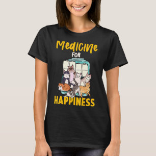 Camiseta Meu Medicamento Para Felicidade Chamava Gatos Todo