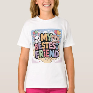 Camiseta Meu Melhor Amigo Gráfico: Coelhinho e Cachorrinho