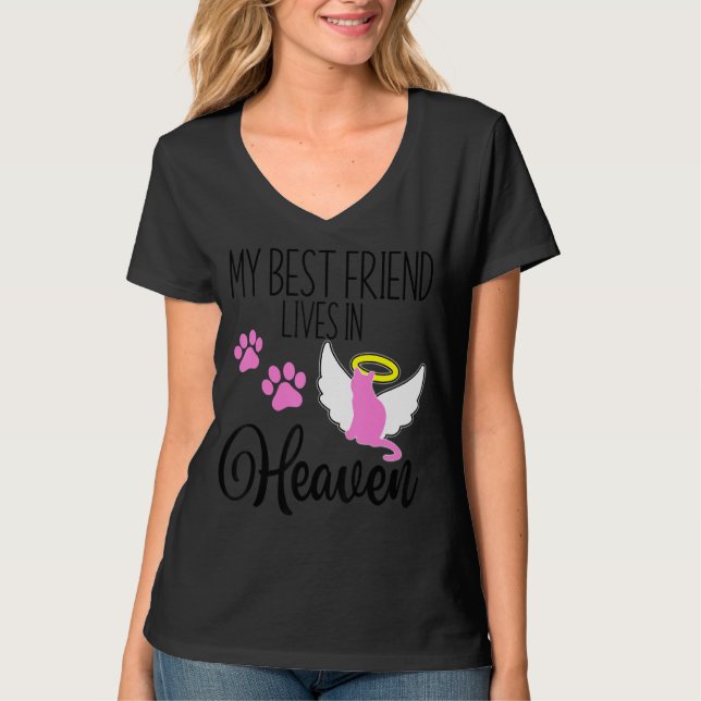 Camiseta Meu Melhor Amigo Vive Em Gatinho Gato De Perda De  (Frente)