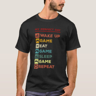 Camiseta Meu Menu Perfeito Do Dia É Apenas Para Jogar Jogos