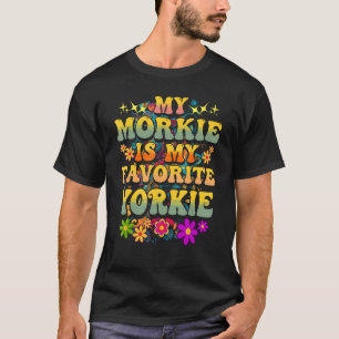 Camiseta Meu Morkie é meu Yorkie favorito, Retro Groovy Lo