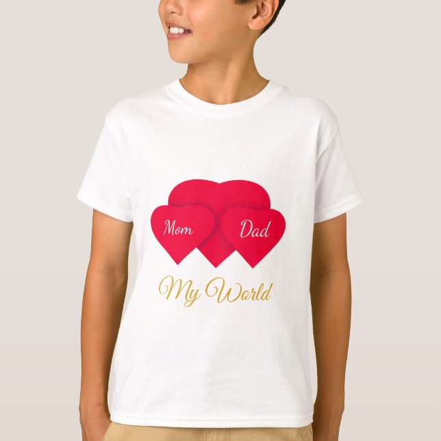 Camiseta Meu Mundo: Mãe e Pai Emocional ❤️ (Frente)