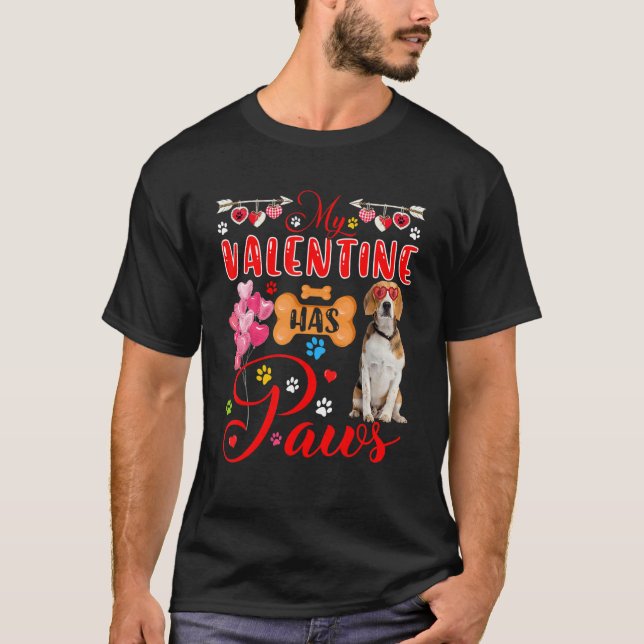 Camiseta Meu Namorados Tem Palhetas Cute Beagle Óculos Sola (Frente)