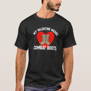Camiseta Meu Namorados Veste Combate Boots Soldier Spouse V