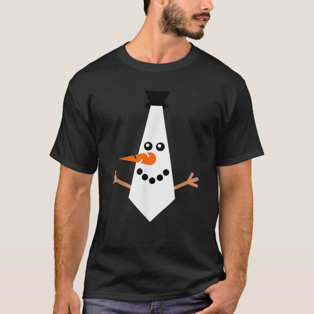 Camiseta MEU NATAL TIE Pajama Xmas Engraçado Snowman (Frente)