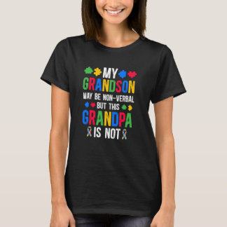 Camiseta Meu neto orgulhoso autismo avô guerreiro autismo