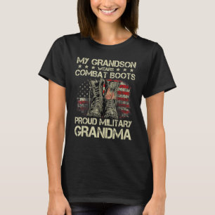 Camiseta Meu neto Veste Botas de Combate Orgulhoso