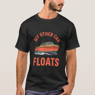 Camiseta Meu Outro Carro Flutua Amante de Barco Engraçado