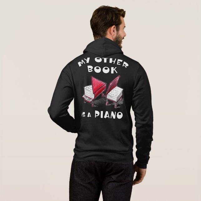 Camiseta Meu Outro Livro É Um Piano, Para Músico De Teclado (Parte Traseira Completa)