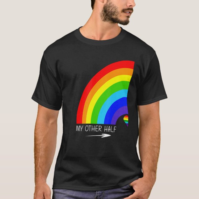 Camiseta Meu Outro Orgulho Arco-Íris De Meia Gay Legal Lgbt (Frente)