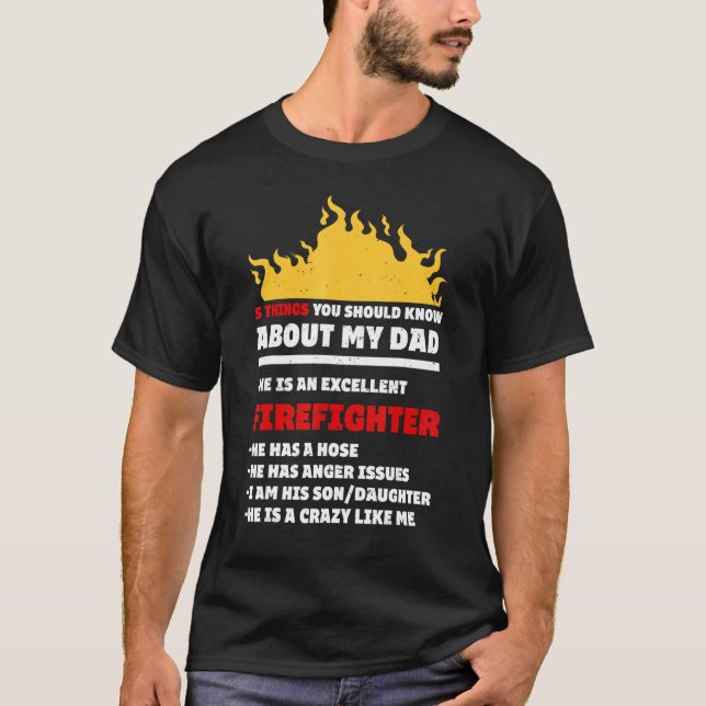Camiseta Meu Pai De Bombeiro Orgulhoso Filho Filha Dizendo  (Frente)