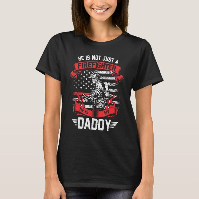 Camiseta Meu Pai É Bombeiro Thin Red Line Fire Son Dau (Frente)