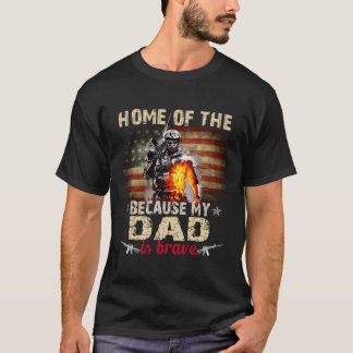 Camiseta Meu Pai É Corajoso Lar Dos Livres Orgulhoso Irmão