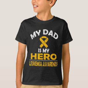 Camiseta Meu Pai É Meu Apoio Herói Leucemia Sensibilização