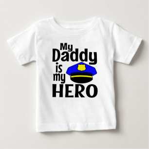 CAMISETA MEU PAI É MEU CHAPÉU DE POLÍCIA HERÓI
